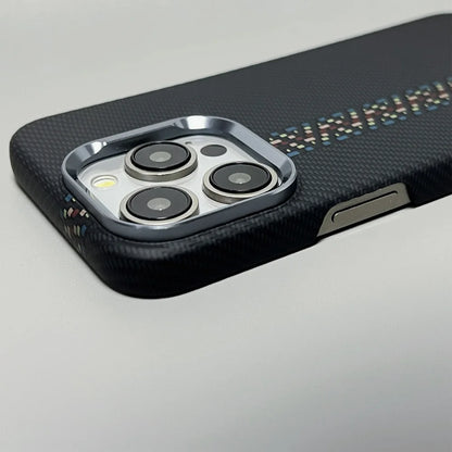 Luxury Carbon Fiber Slim Case For iPhone 17 13 14 15 16 Pro Max Shockproof Alloy Lens Camera Protective Ultra Thin Hard PC Cover