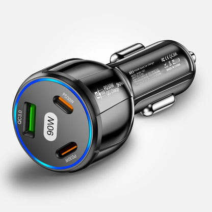 3 Ports PD Car Charger 90W Fast Charging USB QC3.0 Type C Car Phone Charger For iphone 15 Samsung Huawei Xiaomi Adapter in Car