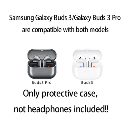 Luxury Oil Skin+PC Case For Samsung Galaxy Buds3 Earphone Shockproof Cover For Buds 3 Pro Protective Sleeve With keychain