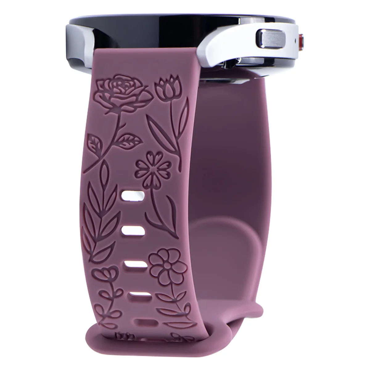 18mm 20mm 22mm Floral Engraved Band for Samsung Galaxy Watch 6/5/4 40 44 for Huawei GT 3 Pro Silicone Sport Strap 5 Pro Active 2