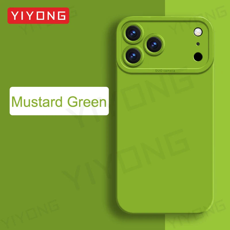 For iPhone17 Pro Max YIYONG Square Liquid Silicone Soft Cover For iPhone 17 16 15 14 12 13 iPhone17 Air iPhone15 Plus Phone Case