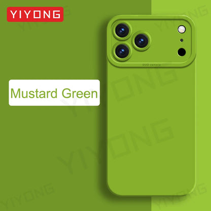 For iPhone17 Pro Max YIYONG Square Liquid Silicone Soft Cover For iPhone 17 16 15 14 12 13 iPhone17 Air iPhone15 Plus Phone Case