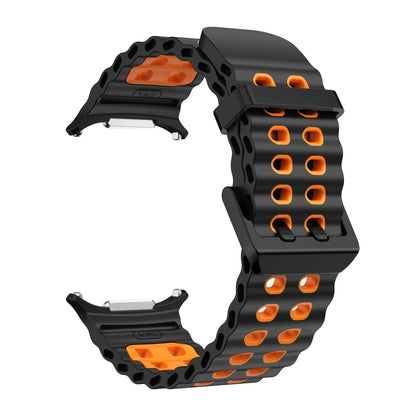 NEW Marine Silicone Strap For Samsung watch ultra 47mm Bracelet No Gaps Sport two-tone Band for Galaxy 7 ultra watchband straps
