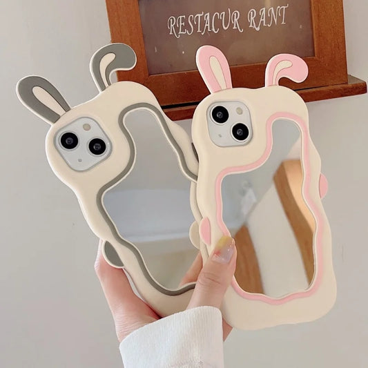 Rabbit Ear Silicone Phone Case for IPhone X XS XR XSmax 6/7/8Plus 14 13 12 11 Pro Promax 15 Pro Max