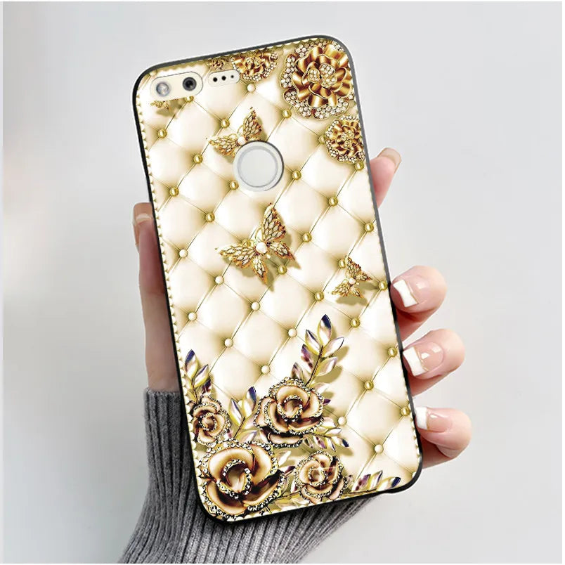 Case For Google Pixel 1 Soft Silicone Black Case For Google Pixel 1XL Elegant Style New Design Pattern Koi Dragon King Casing