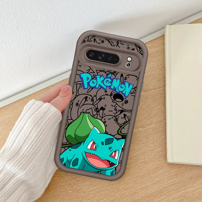 P-Pokemones Cute Anime For Google Pixel 9 8A 8 7 7A Pro XL 5G Eye Ladder Phone Case Soft TPU Shockproof Cover