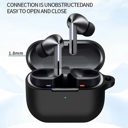 Silicone Earphone Protective Cover with Carabiner for Samsung Galaxy Buds 3 and 3 Pro Dustproof Skin Sleeve