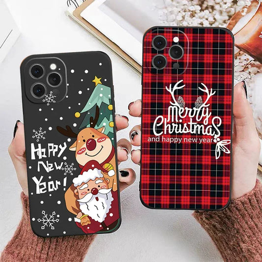 New Year's Christmas Santa Claus Phone Case For iPhone 16 15 13 14 12 11 Pro Max Mini X XS XR 7 8 Plus SE4 16E Shockproof Cover