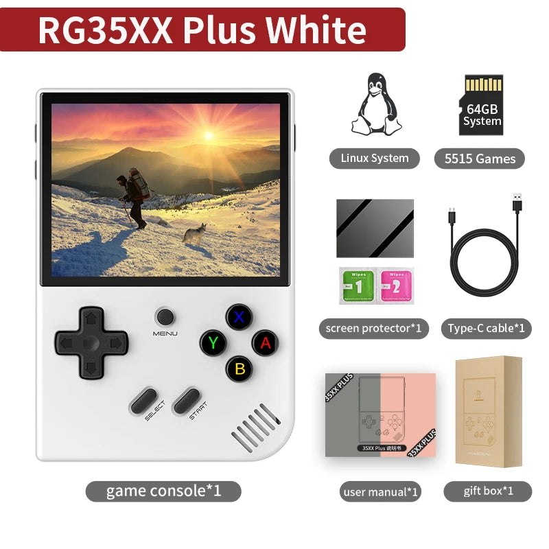 ANBERNIC RG35XX Plus/RG35XX Retro Handheld Game Console 3.5″ IPS Screen Linux Portable Video Game Player Support HD-M-I TV Output