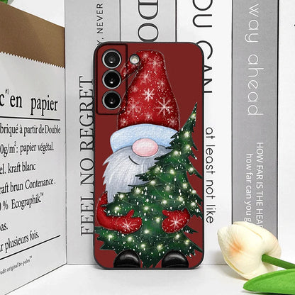 Merry Christmas Tree Santa Claus Pattern Phone Case for Samsung Galaxy S25 S24 S23 Ultra S22 Plus S21 FE M53 M34 M55 Soft Covers