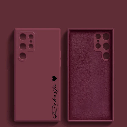 S24 S23 Ultra 5g Case Personalised Customized Name Liquid Silicone Cover For Samsung Galaxy S24 S23 S22 S21 Ultra Plus S20FE - covers4phones