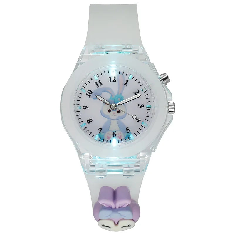 3D Mickey Children Watches Girls Color Light Source Silicone Minnie Kids Watch Ladies Quartz Clock Gifts Relogio Feminino - covers4phones