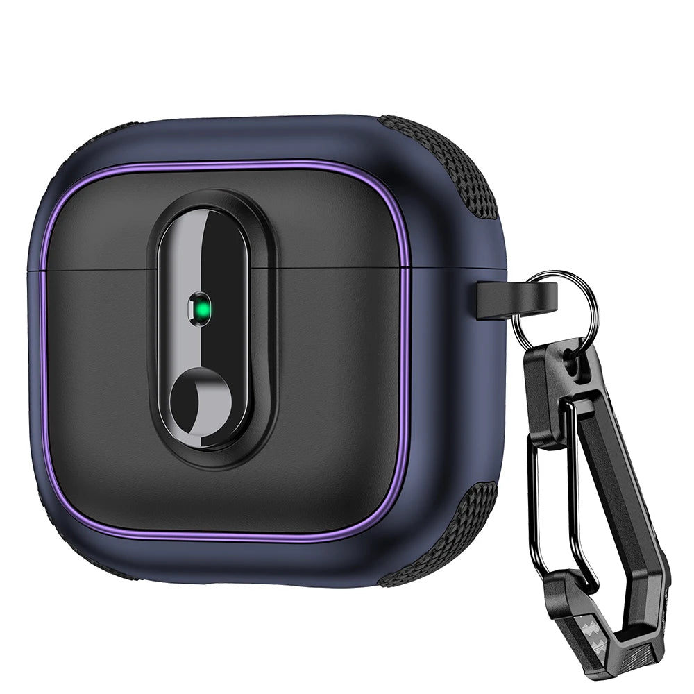 Armor Lock Earphone Cover For AirPods 4 Pro2 3 2 1 Case TPU PC Shockproof Headphone Coque For AirPods Pro 2 2nd 4th Gen Cases
