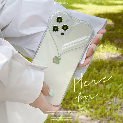 Love Heart Protect Lens Phone Cases For IPhone 16 15 14 13 12 11 Pro Xs Max XR 7 8 Plus SE2/SE3 TPU Shockproof Back Cover