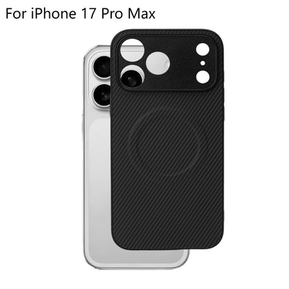 Carbon Fiber for IPhone 17 Pro Case Strong Magnetic Phone Case Slim Thin Smooth TPU Bumper for IPhone 17/17 Pro/17 Air/17 ProMax