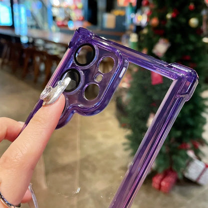 Luxury Transparent Case For Samsung Galaxy S25 S24 S23 S22 Ultra Plus FE A16 Soft Bumper Lens Protector Clear Hard Acrylic Cover