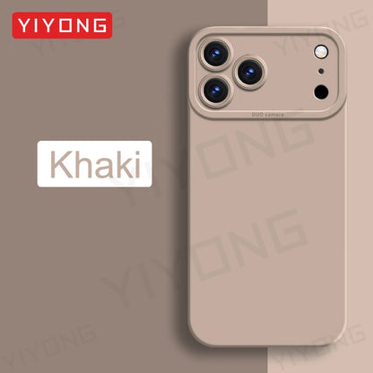 For iPhone17 Pro Max YIYONG Square Liquid Silicone Soft Cover For iPhone 17 16 15 14 12 13 iPhone17 Air iPhone15 Plus Phone Case