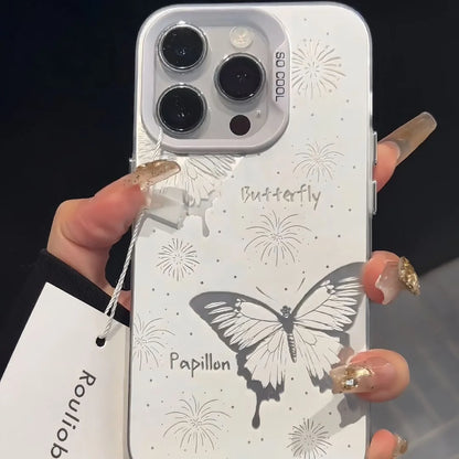 Colorful hollow butterfly Phone Case For IPhone 16 15 14 13 12 11 Pro Max Shockproof Bumper Back Cover For Iphone 16 Case Funda