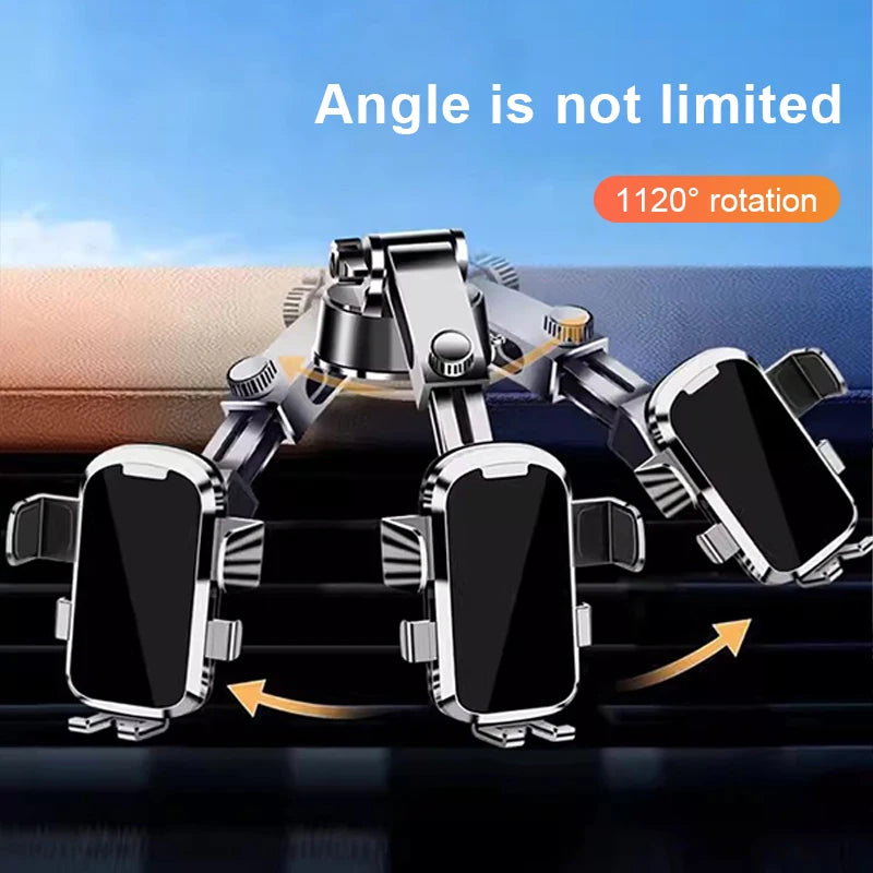 SEAMETAL Dashboard Phone Holder for Car Stable Suction Cup Scalable Car Phone Mount 360-Degree Rotation Auto Navigation Holder