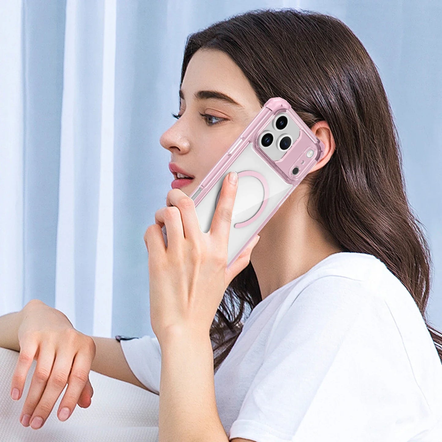 New Armor Shockproof Magnetic Wireless Charging Transparent Case For iPhone 17 16 14 13 12 15 Pro Max Plus 17Air Magsafe Cover