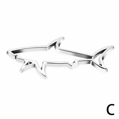 3D Metal Car Styling Sticker Hollow Shark Emblem Badge Decals Automobiles Motorcycle Car Label Scratch Sticker Universal
