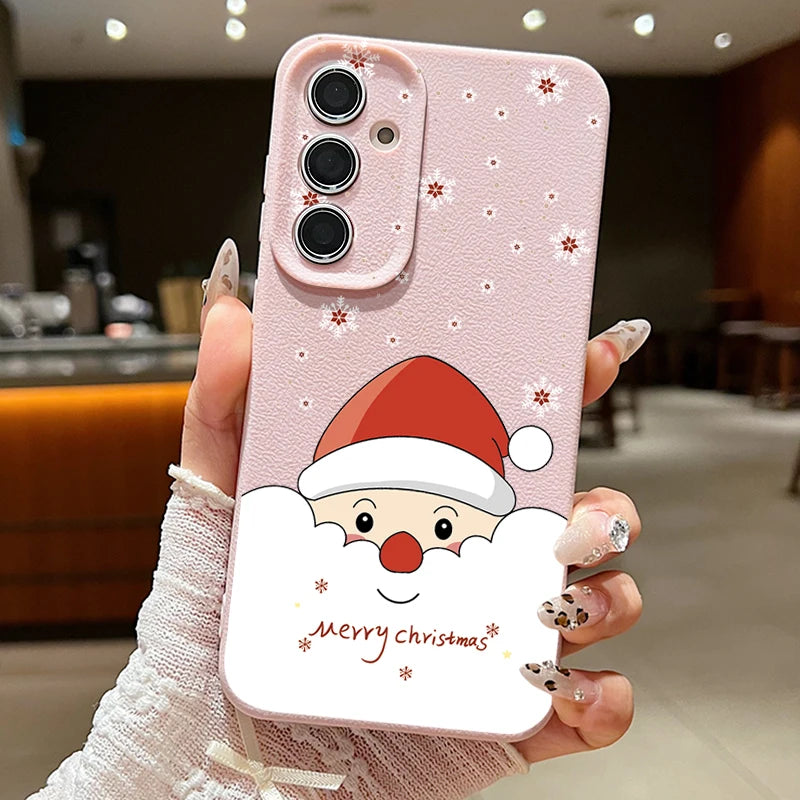 Christmas Santa Claus Case For Samsung Galaxy A17 A56 A36 A26 A55 A16 A15 A54 S25 Edge S24 FE S23 S22 Ultra Plus TPU Phone Cover