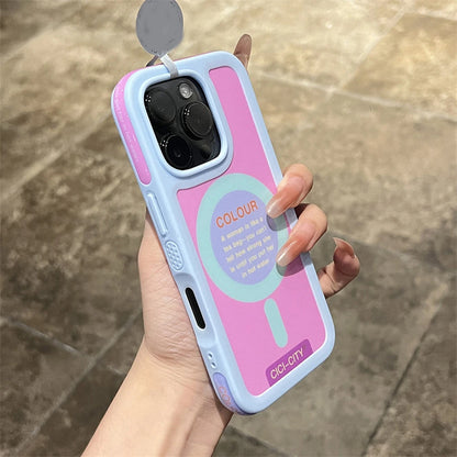 Dopamine Magnetic Clash Color Bumper Case for iPhone 16 15 14 Pro Max for Magsafe Candy Contrast Color Shockproof Cover Funda