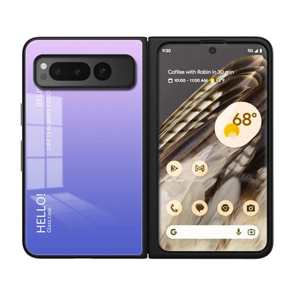 Google Pixel Fold gradient pattern glass phone case