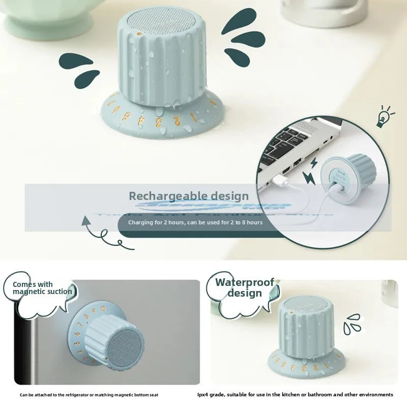 BRUNO Bluetooth audio, magnetic suction and waterproof speaker, high sound quality home mini wireless player
