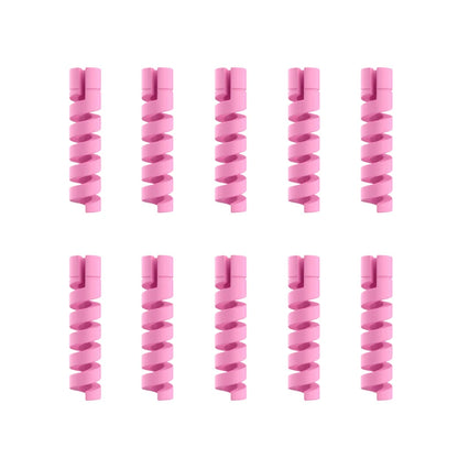 10pcs Cable Protector Silicone Charge Cable Spiral Winder Wire End Cord Savers Cover For Phone USB Charger Cable Accessories