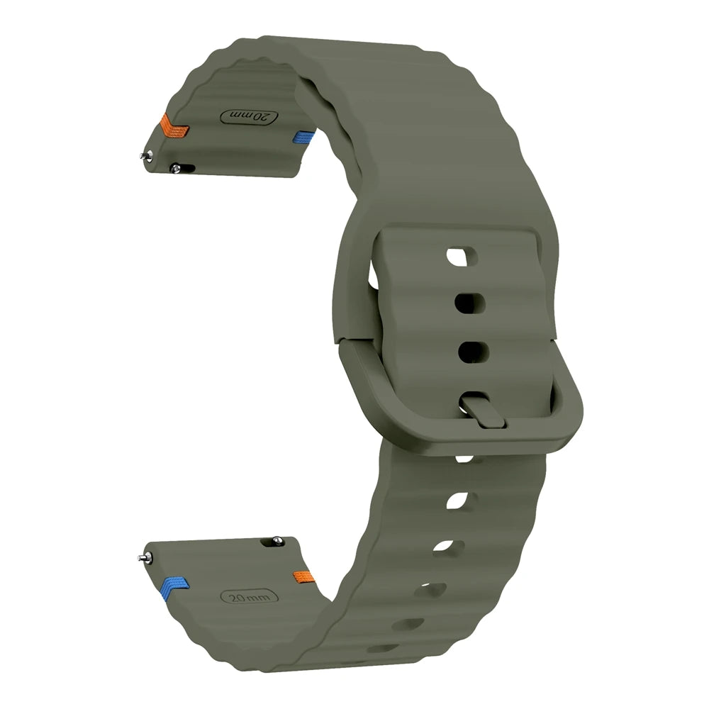 20mm Silicone Stitch Strap For Garmin Forerunner 165 Band for Vivoactive 5 3 Venu Sq 2 245 645 Approach S40 Bracelet Watchband