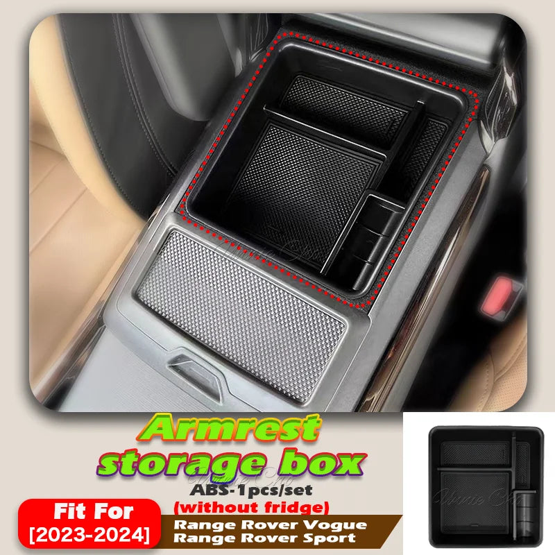 Car Storage Box for Range Rover 2013-2024 Interior Armrest Organizers for Range Rover Sport Vogue Center Console Tidying Tray