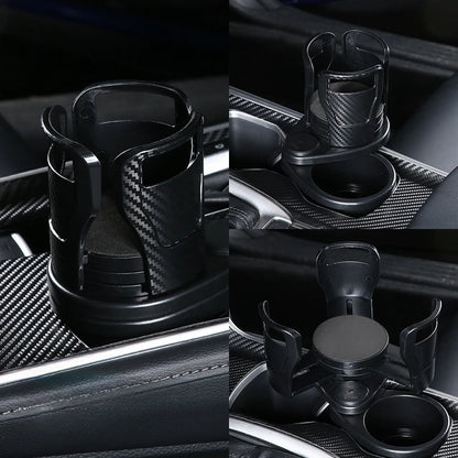 Universal Adjustable Car Cup Holder Expander 2-in-1 Car Organizer Snack Tray & Compass Design Portable Snack Rack Drink Storage