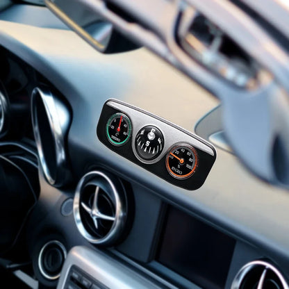 Car Compass Thermometer Hygrometer 3 in 1 Auto Dashboard Navigation Ornament Vehicle Interior Decoration Accessories