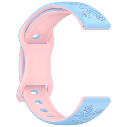 18mm 20mm 22mm Floral Engraved Band for Samsung Galaxy Watch 7 6 5 4 Cute Fancy Silicone Strap For Watch 5 Pro/Active 2 correa