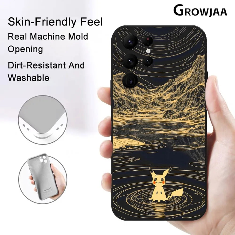 Pikachu Charizard Mimikyu Phone Case For Samsung Galaxy S25 S24 S22 S23 Ultra S21 S20 Plus 5G Protective Silicone Funda