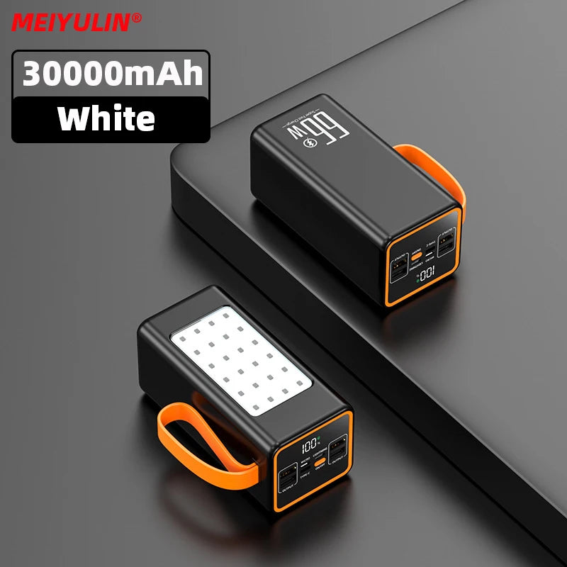 50000mAh Large Capacity Power Bank 30000mAh PortableUSB C 22.5W Fast Charging External Spare Battery For IPhone Xiaomi Samsung