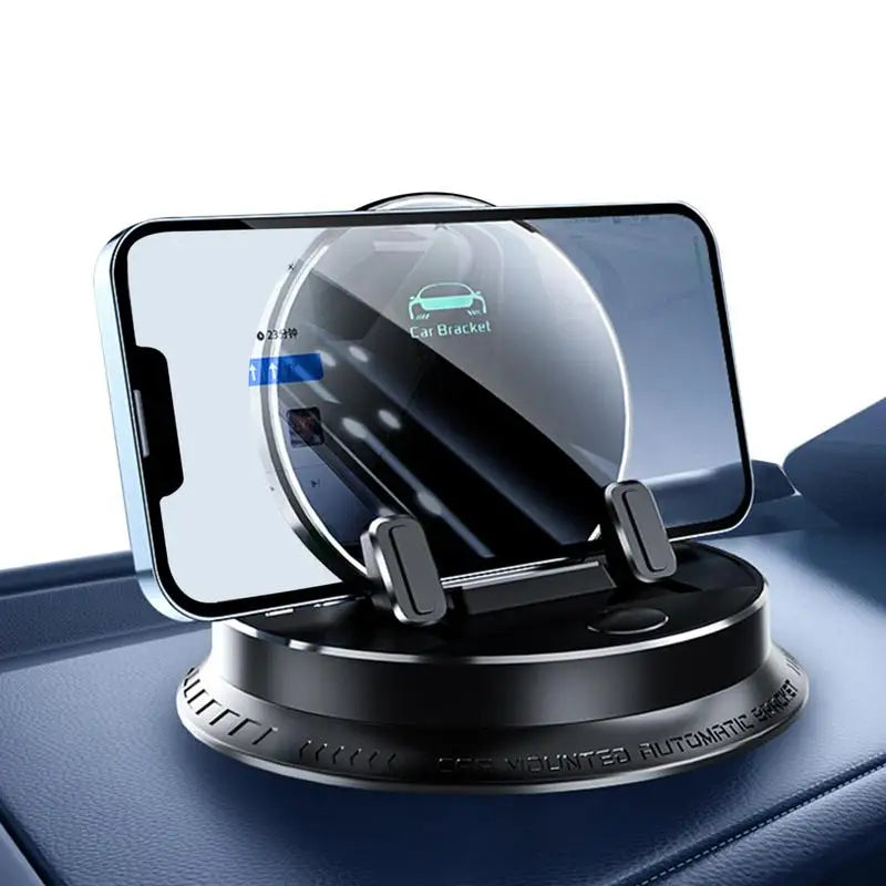 Electric Auto Scal Car Phone Holder Mount Cell Phone Mobile Holder Support For Car,360° Rotatable Dashboard With Touch Button