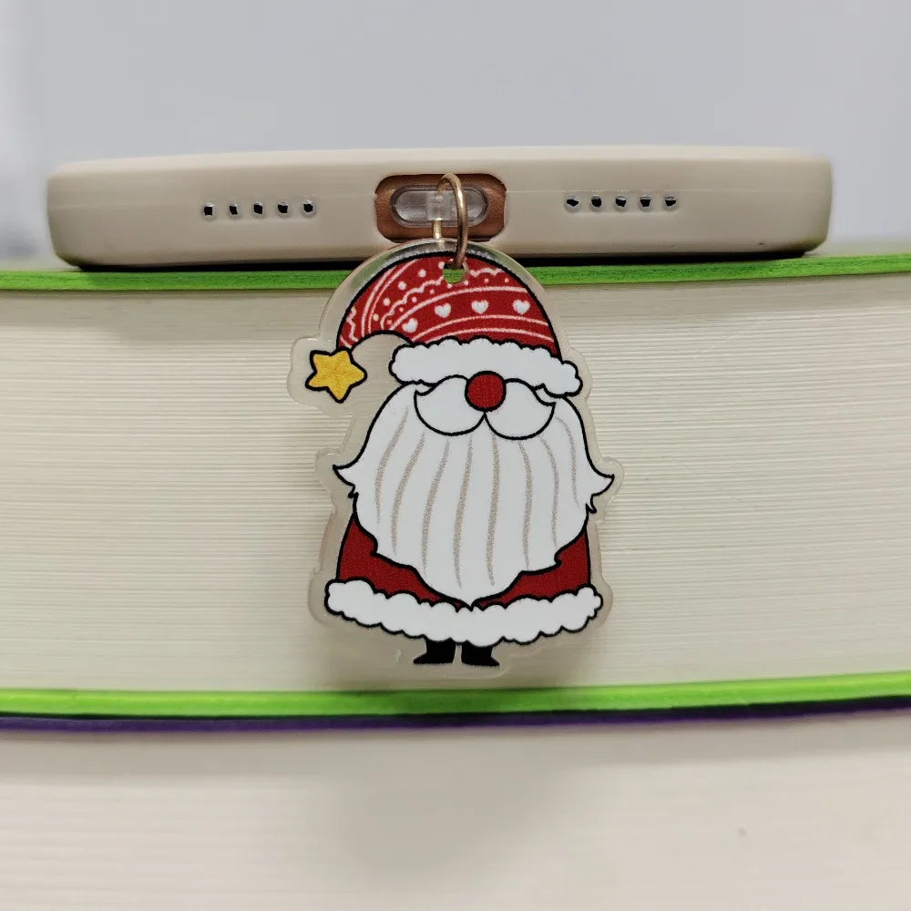 Gingerbread Man Christmas Dust Plug Type C Phone Charge Port Plug For iPhone Dust Protection Stopper Pendant Lady Friend Gift