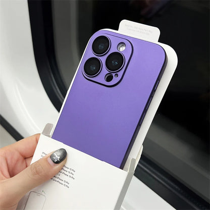 Original Color Ultra Thin Matte PC Case for iPhone 16 15 14 Plus 13 12 11 Pro Max Glass Camera Protection Shockproof Slim Case