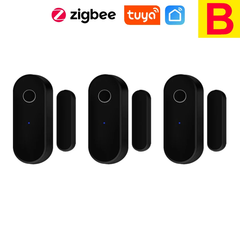 Tuya Smart Zigbee Door Sensor Door Window Open Close Detector Black Smart Home Security System Work With Gateway Smart Life APP