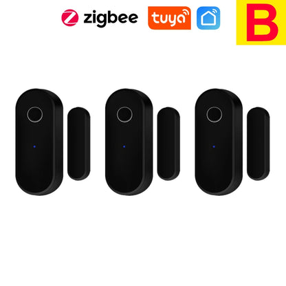 Tuya Smart Zigbee Door Sensor Door Window Open Close Detector Black Smart Home Security System Work With Gateway Smart Life APP