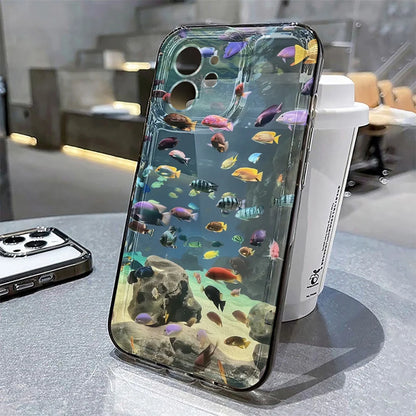 Ocean Animal Cute Phone Case For iPhone 11 Case iPhone 15 13 14 12 17 16 Pro Max 8 7 Plus XR XS SE Clear Protective Cover Funda
