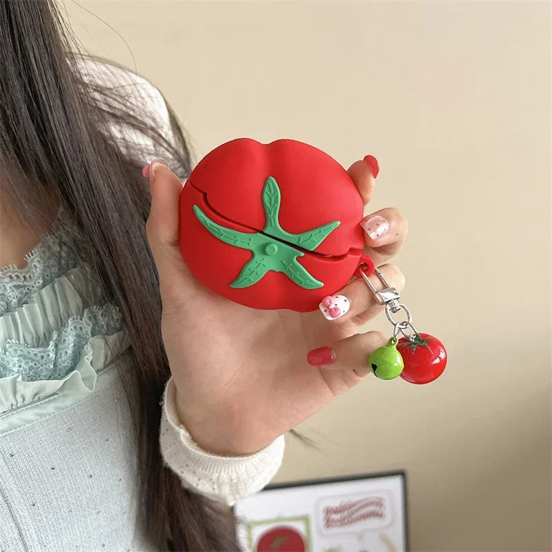 Shockproof Cute Tomato Silicone Earphone Case for Samsung Galaxy Buds 3 Buds 3 Pro Wireless Bluetooth Headset Protective Cover