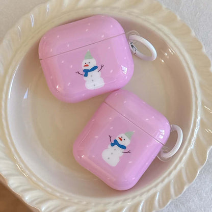 Cute snowman imd earphone case wireless bluetooth charging box for apple airpods 3 1 pro 2nd 2 4 merry Christmas happy cover