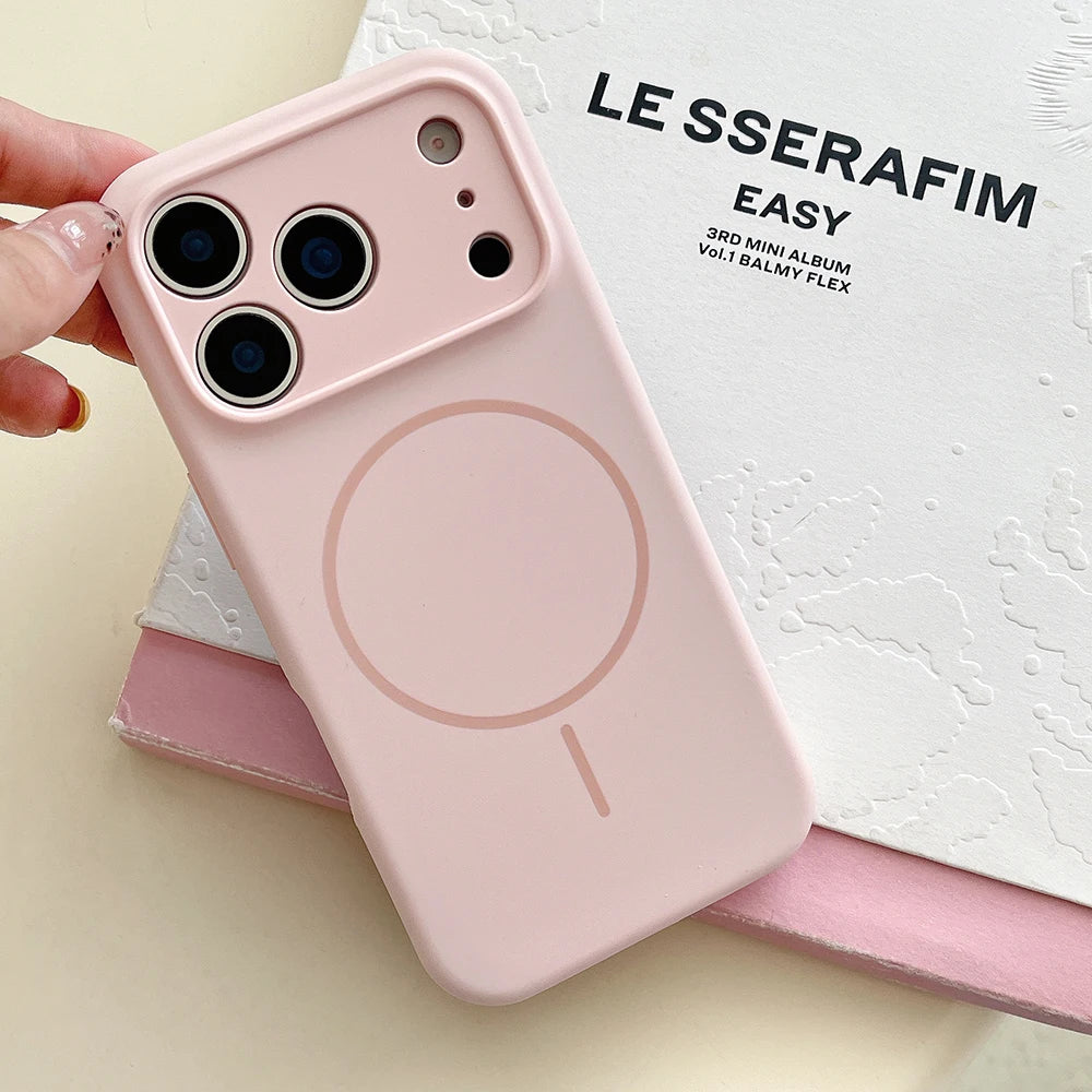 Desert Gold liquid silicone magnetic charging phone case for iPhone 17 16 15 14 13 12 Pro Max Air fine hole magsafe soft cover