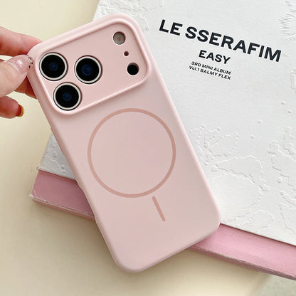 Desert Gold liquid silicone magnetic charging phone case for iPhone 17 16 15 14 13 12 Pro Max Air fine hole magsafe soft cover
