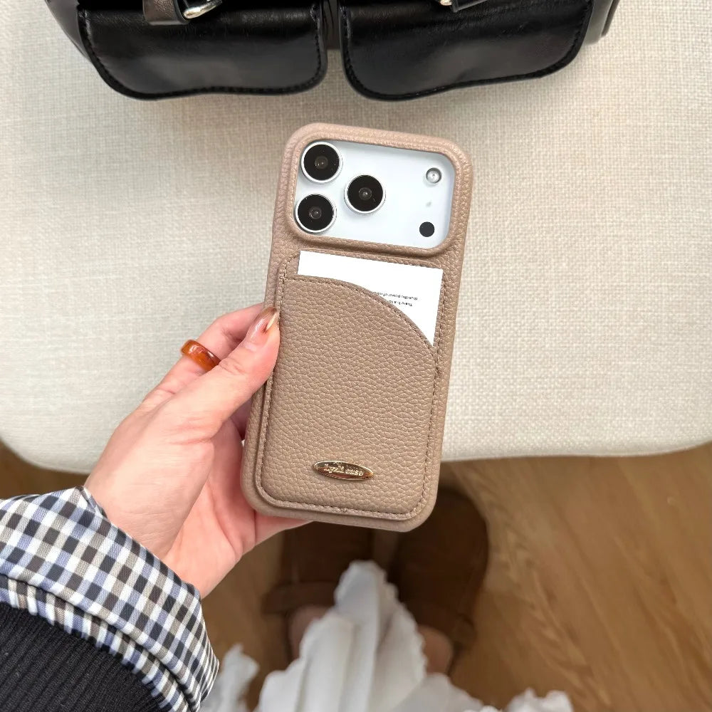 Cards Solt Wallet Leather Phone Case for IPhone 17 Air 17 16 Pro Max 15 Plus 14  11 13 12 Mini Purse Card Protective Cover