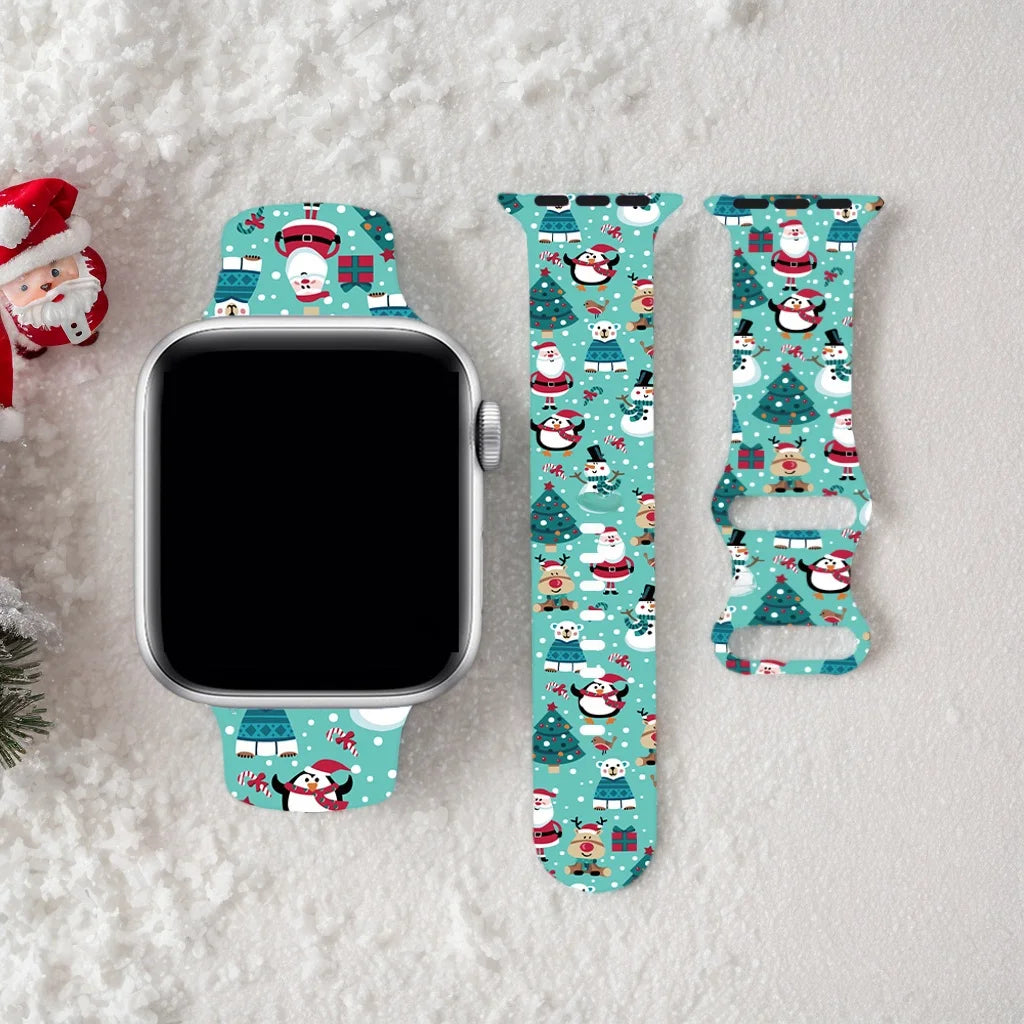 Christmas NEW year band For Apple Watch bands 41/42/44/45/46/49mm Holidays Xmas Santa Strap for iWatch Series Ultra SE 11 10 9 8