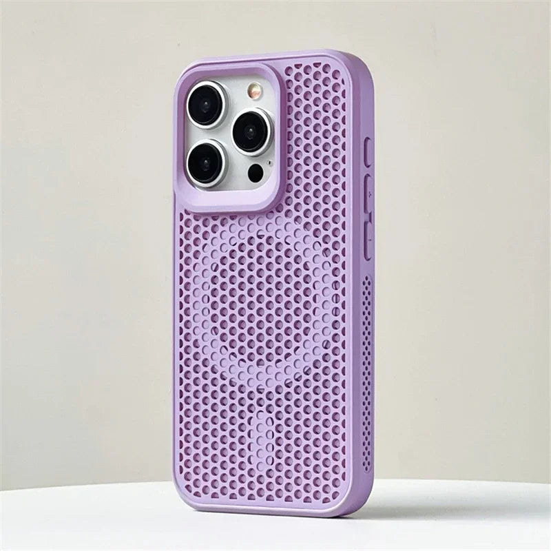 Luxury Matte Heat Dissipation Hole For Magsafe Case For iPhone 16 15 14 13 12Pro Max Plus Magnetic Wireless Charge PC Hard Cover